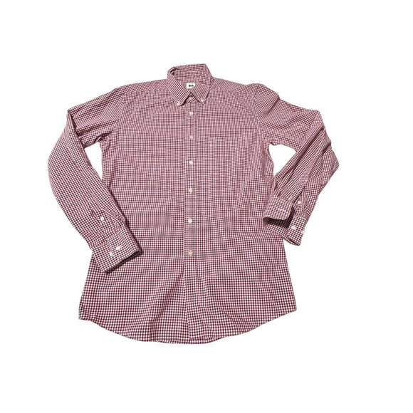 Uniqlo Men’s Button Down Shirt M Gingham Check Long Sleeve - Picture 5 of 15